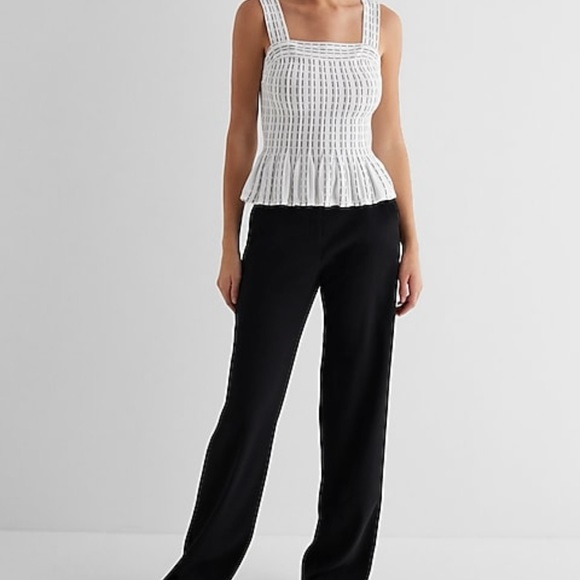 White and black design square neck sweater tank! Express size s - Picture 4 of 8